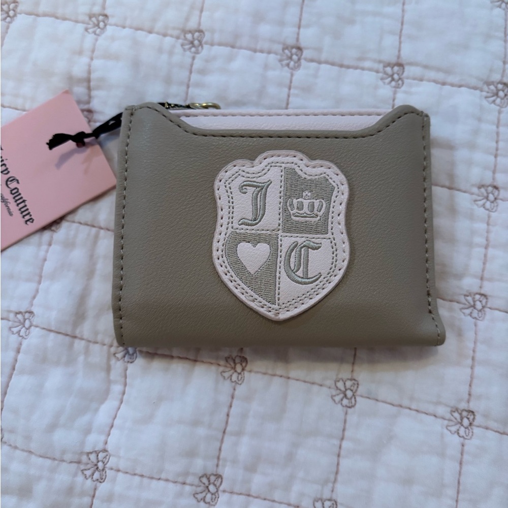 Juicy Couture Tan and pastel pink Wallet with Gold Details